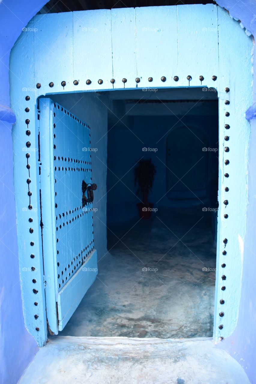 Blue door at Chefchaouen, Morroco