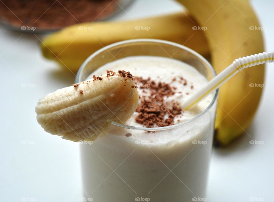 Fresh milkshake in glass