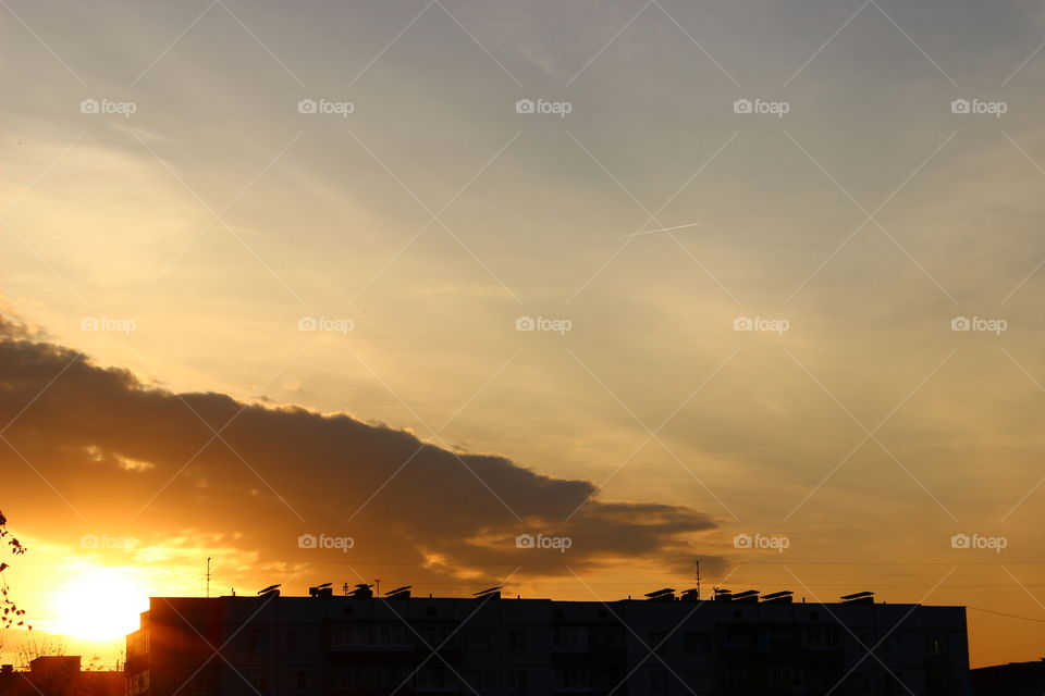 sunset spring clouds