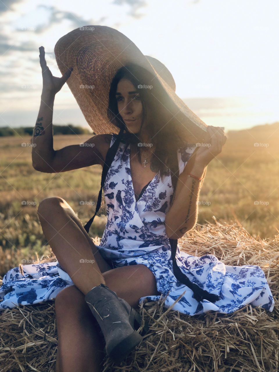 Cute girl rest at the field 