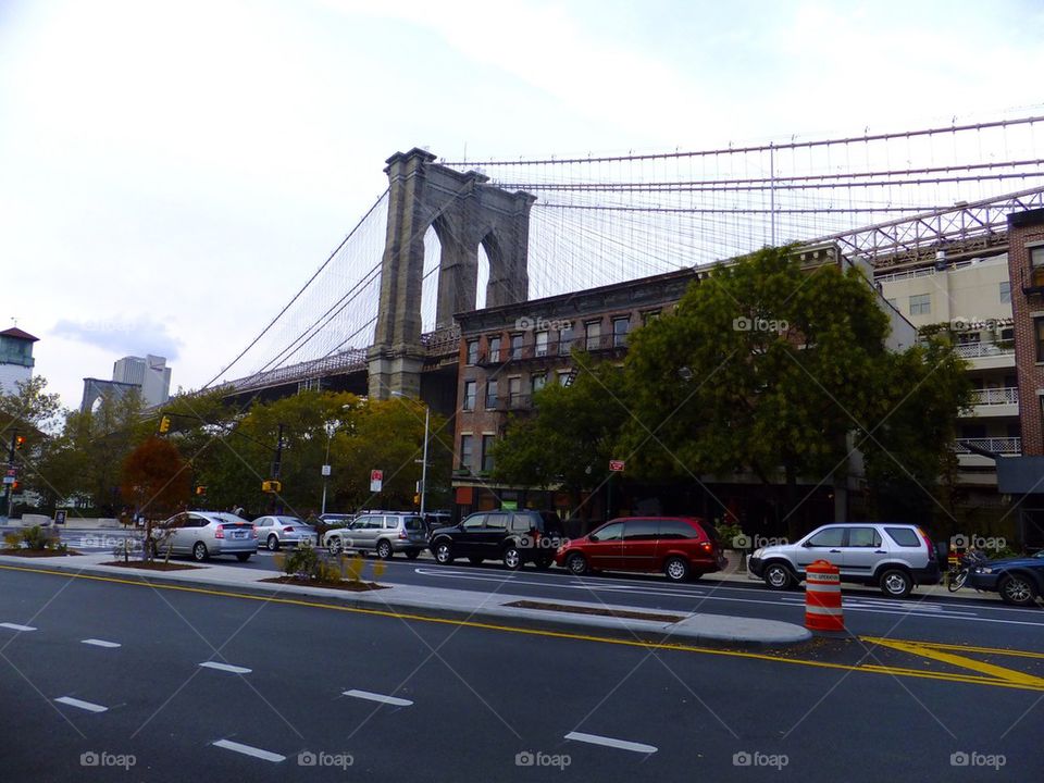 NEW YORK CITY BROOKLYN BRIDGE SUSPENSION TOWER