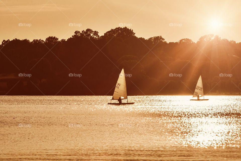 Sailboats on the lake