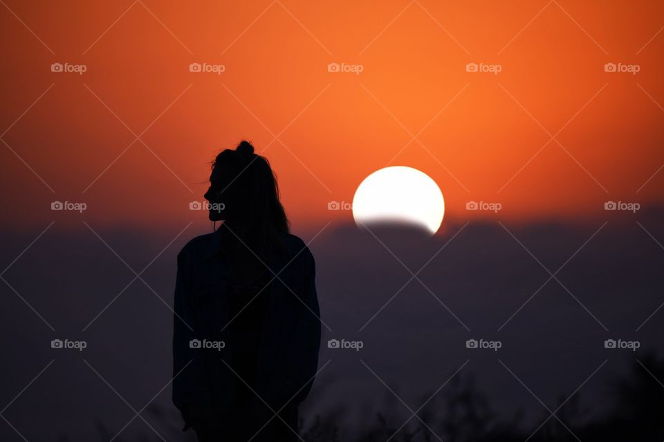 Beautiful Silhouette Person Sunset