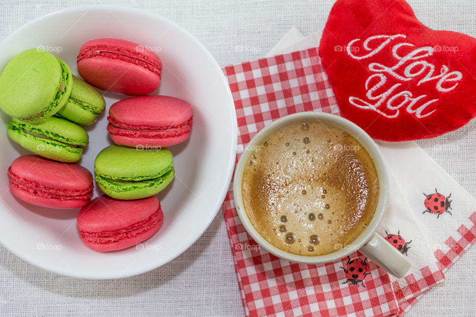 coffee and macaroons