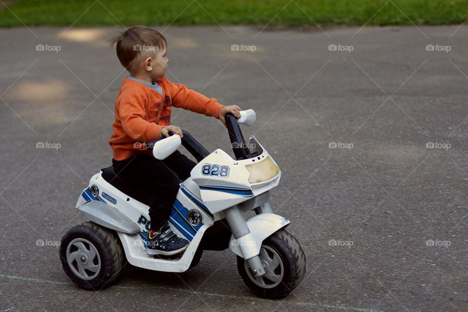 boy on a motorcycle