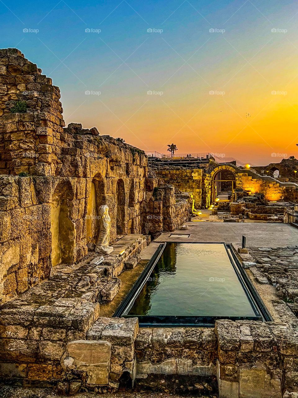 Sunset at Caesarea Harbour 