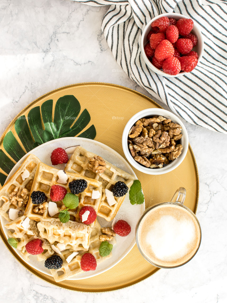 waffles with coffee