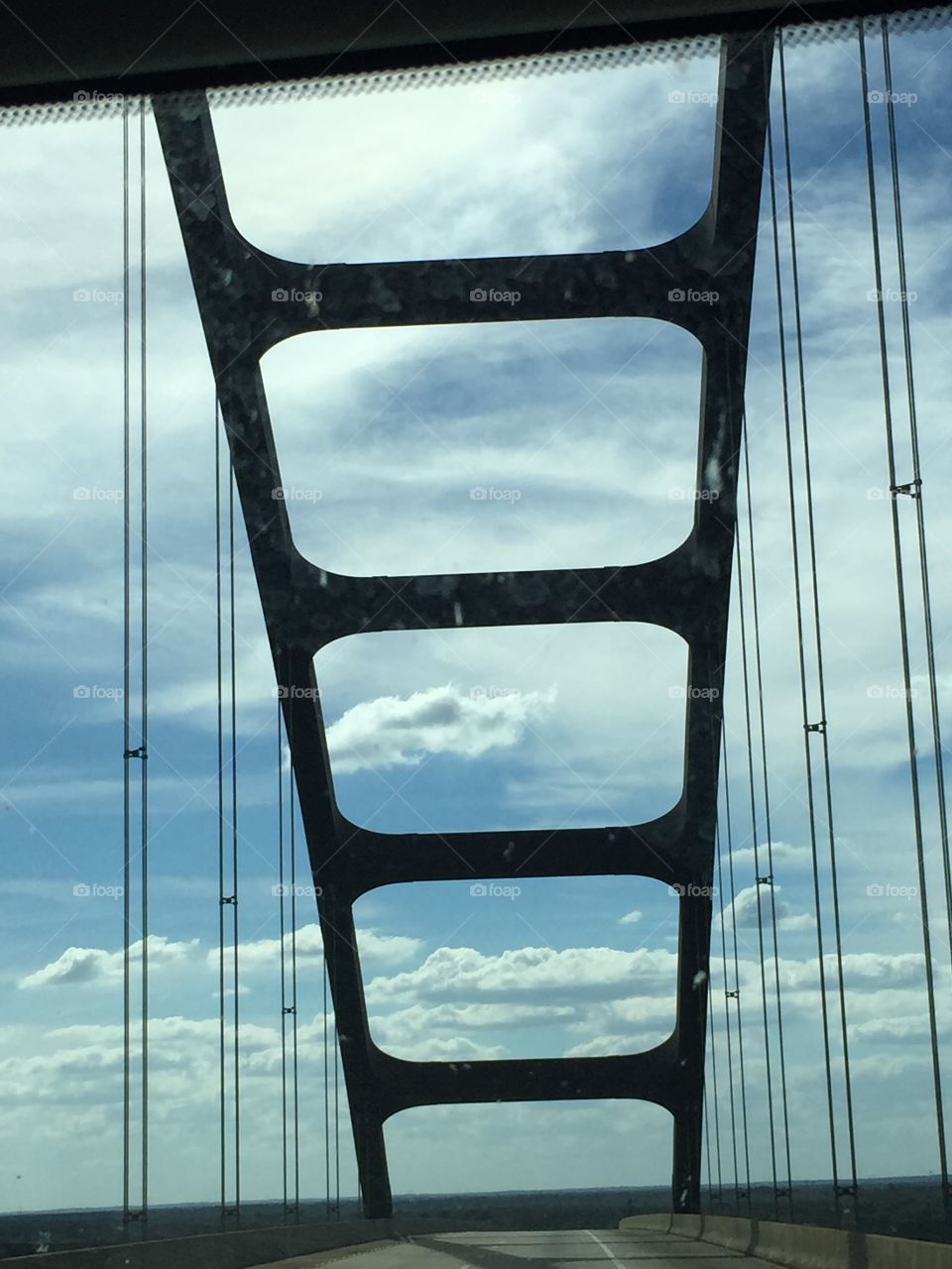 Looking up at bridge in Alabama ver close.