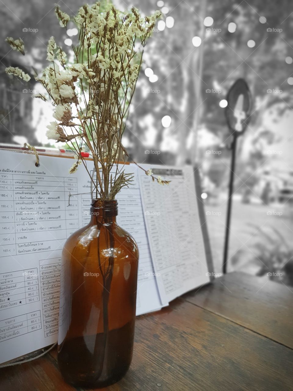 dry flower in the bottle
