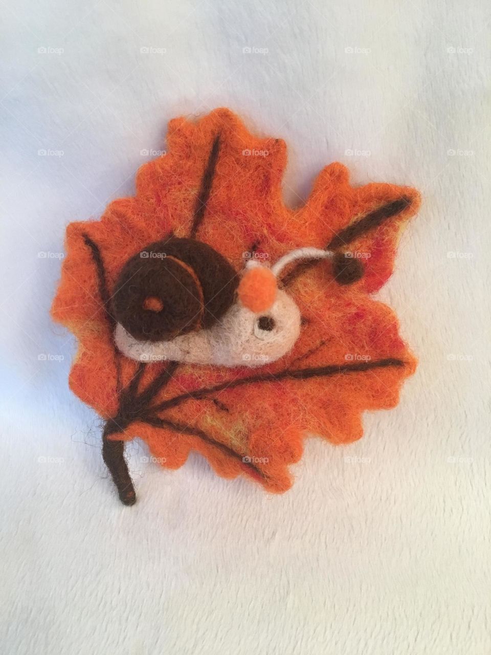 Needle felted leaf