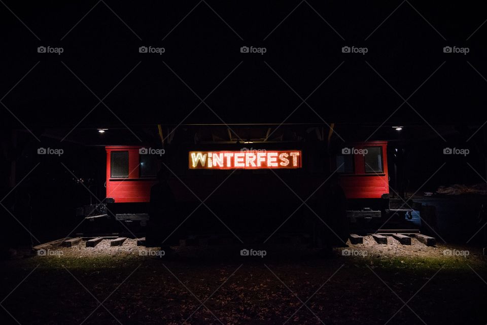 Night time train car 