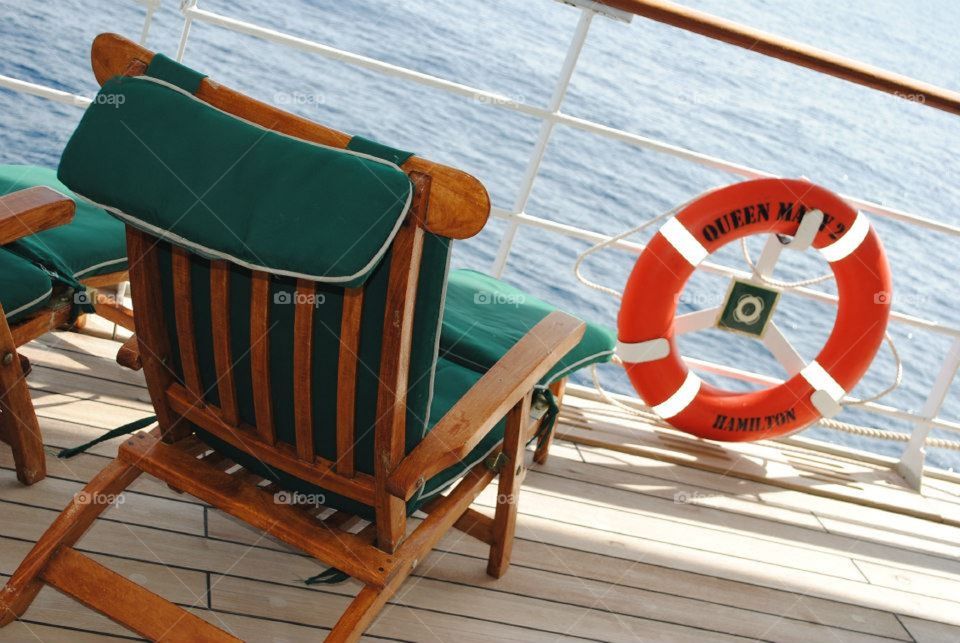 Deck chair and life ring