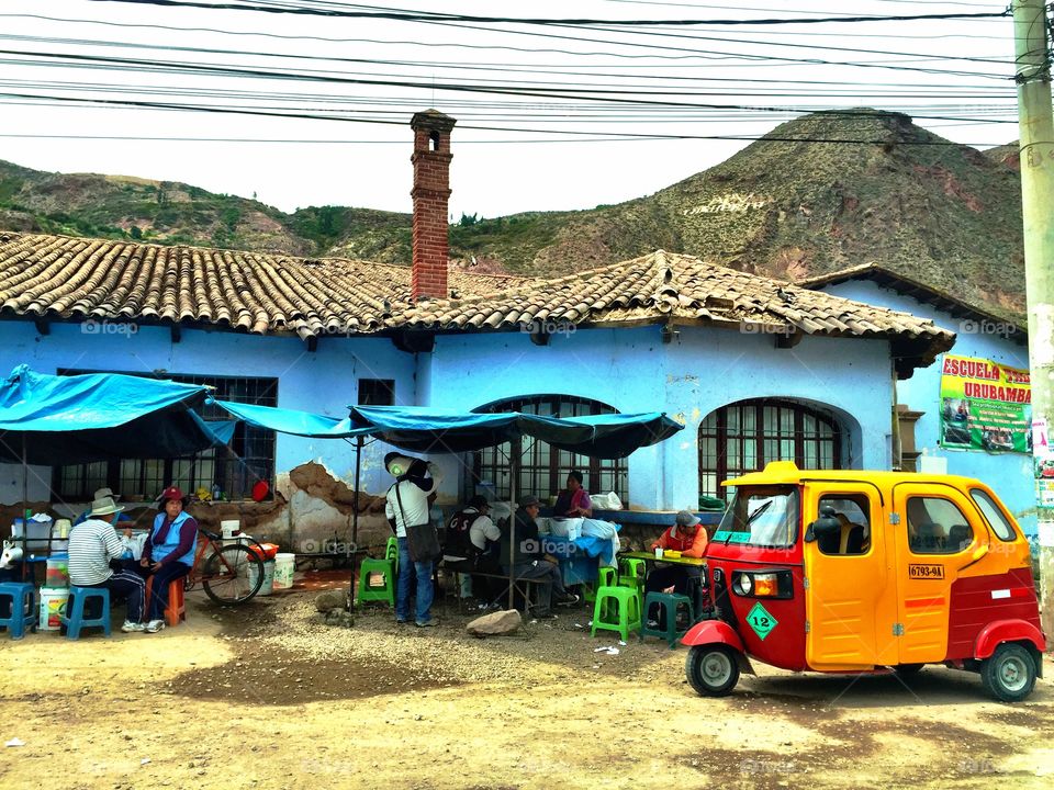 Locals out side of Cusco, Peru