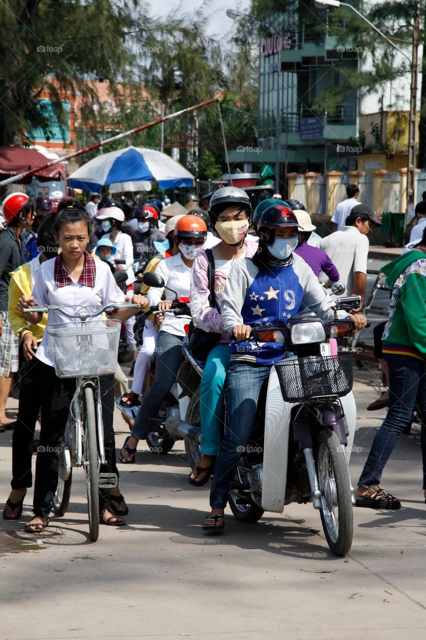 People Vietnam traffic