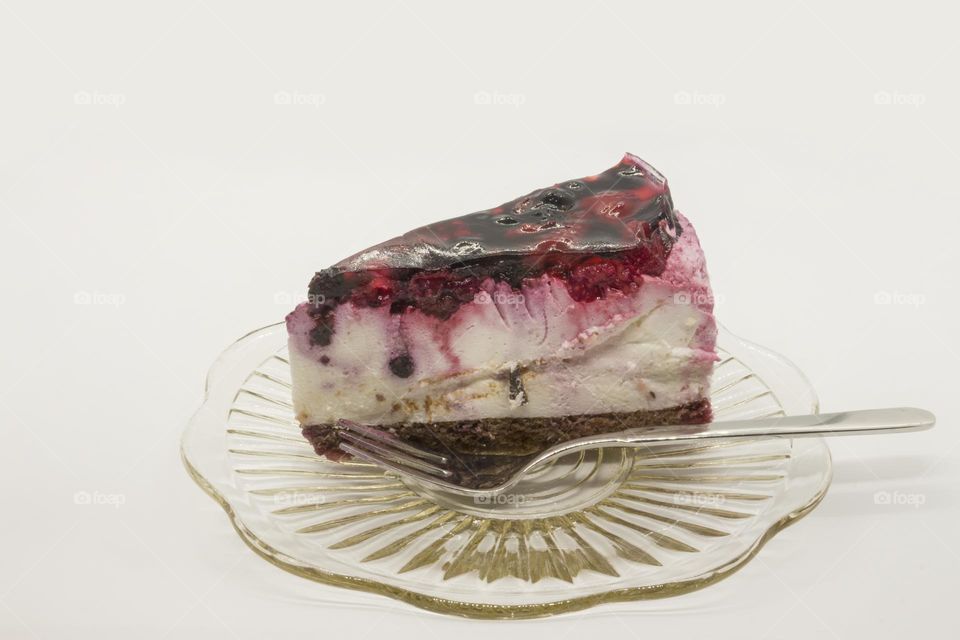 Piece of delicious jelly fruit cake