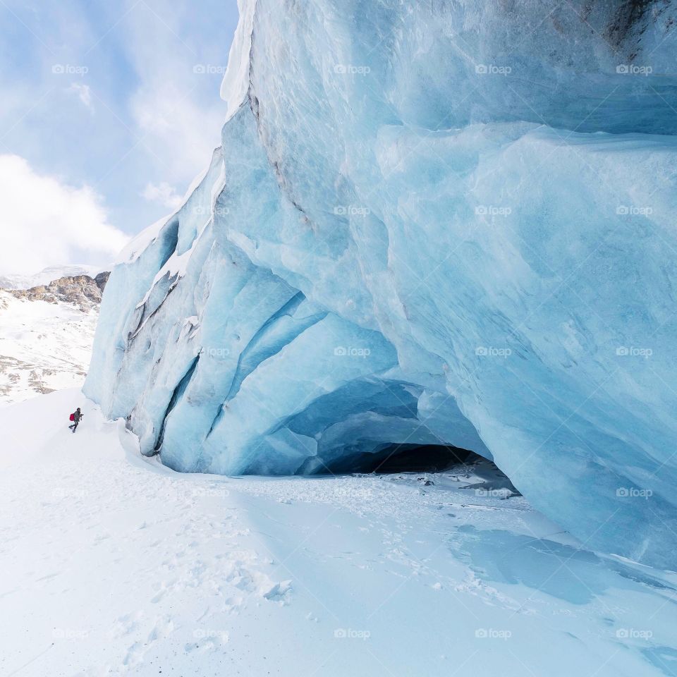 Close-up of ice cave