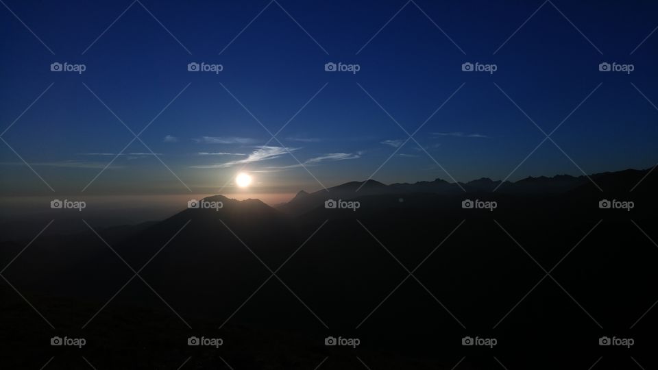 A beautiful mountain sunset in Tatry mountains, Slovakia