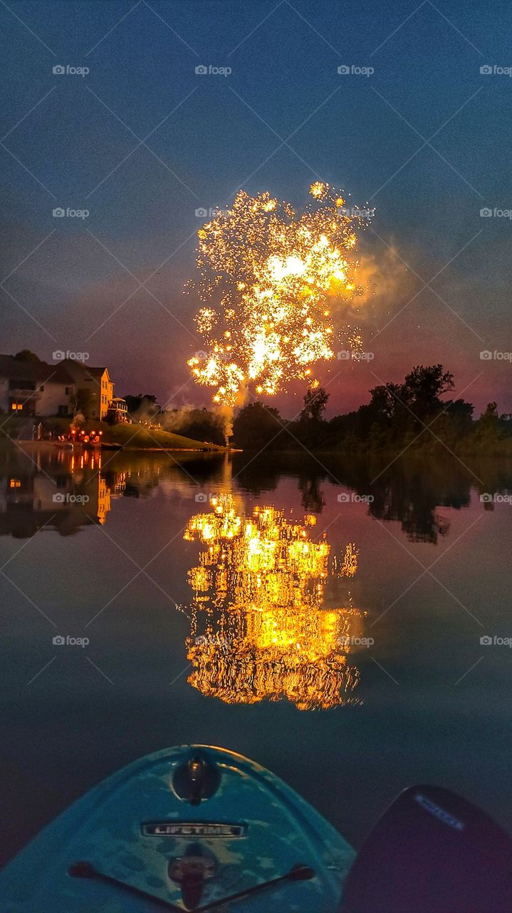 fireworks from a paddleboard