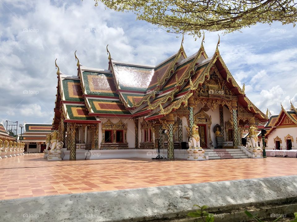Exquisite Asian style temple in the Northeast of Thailand