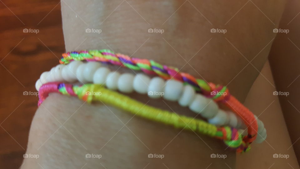 beads and thread, friendship bracelets