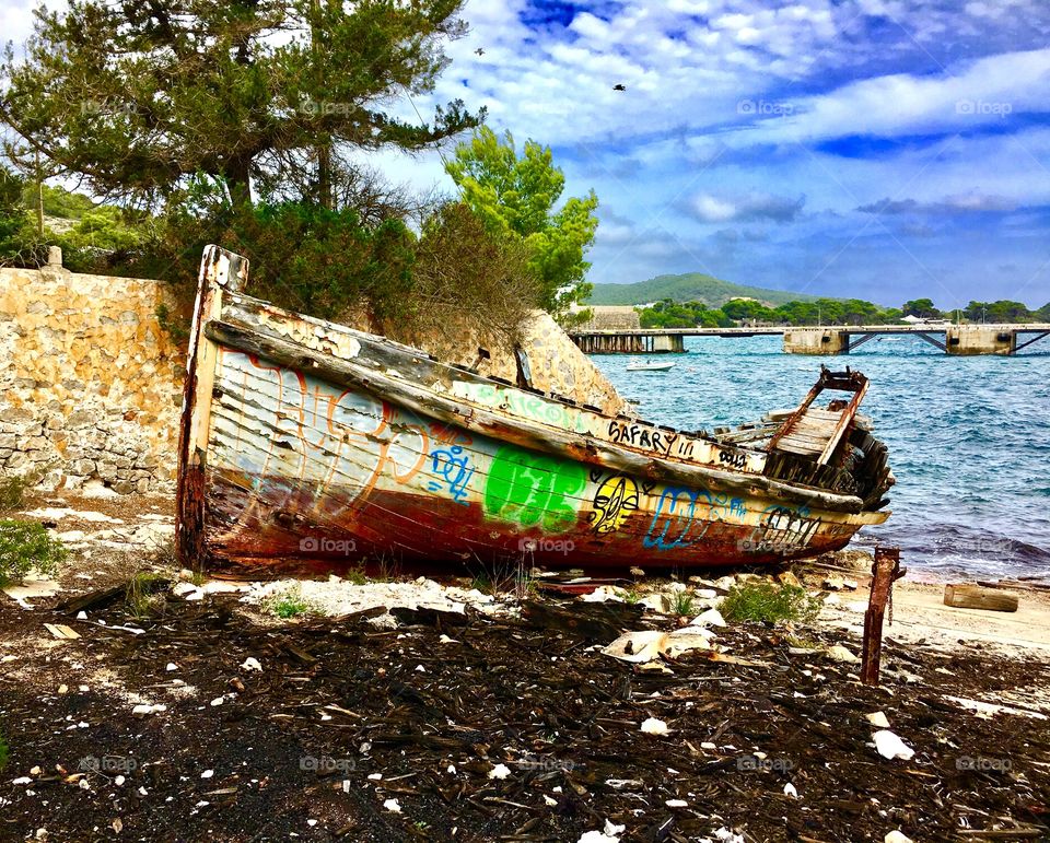 Shipwreck near the old salt port of IBIZA 