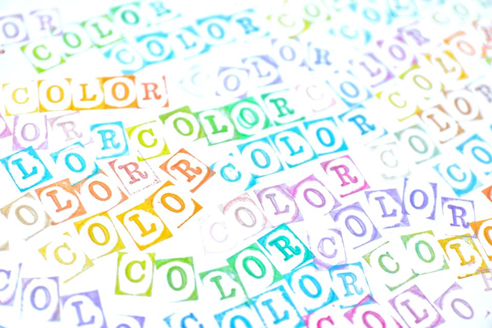 Multicolored color words