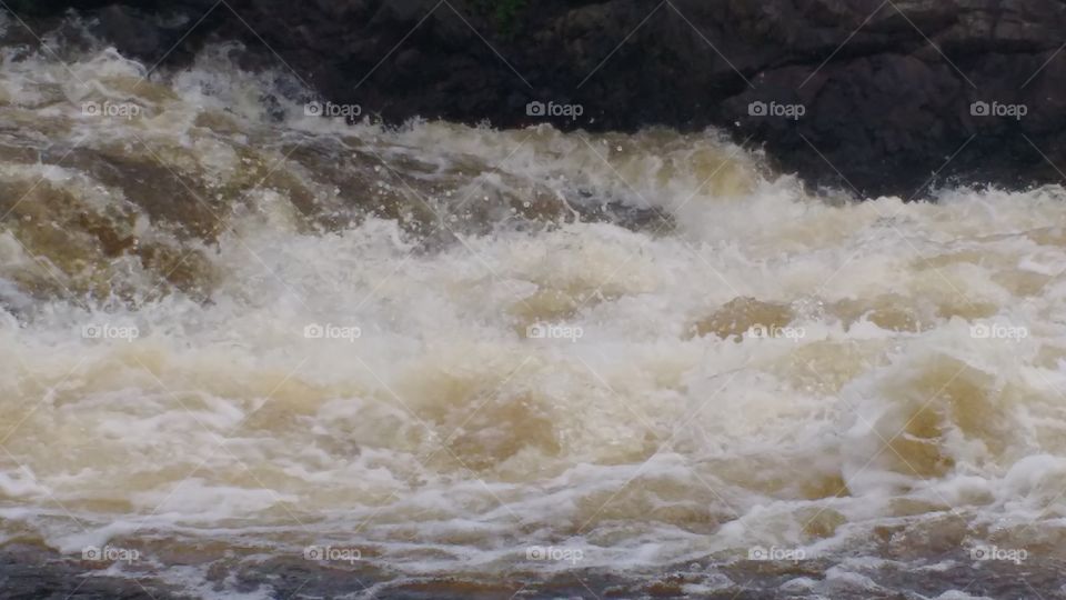 White water rapids close up