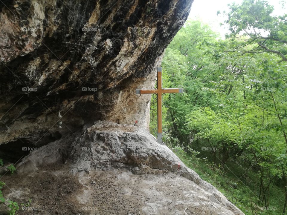 Orthodox shrine Mountain Jelica Cacak Serbia high on Rocky slopes