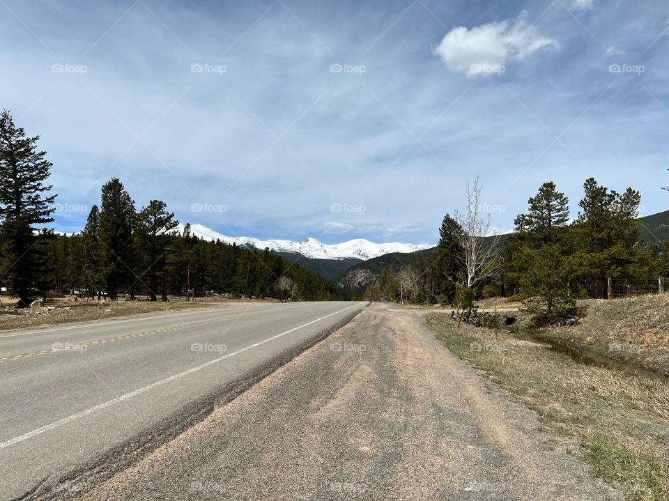 Traveling the roads through the Rocky Mountains in Colorado in the USA