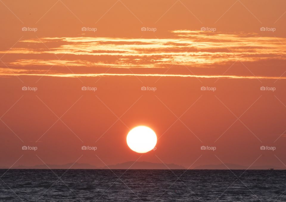 Beautiful sunrise moment over the sea at Koh Lipe island , Thailand
