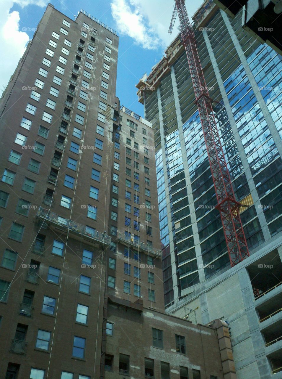 Construction on some skyscrapers in Chicago.