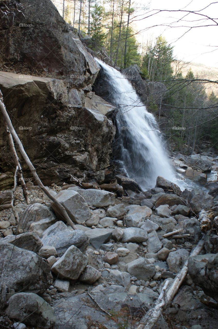 Waterfall, from beneath