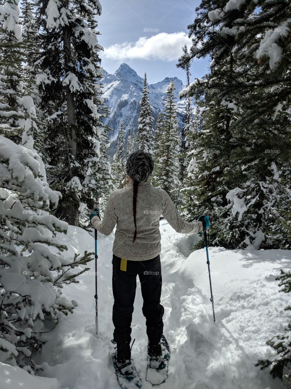 Snowshoeing in the rocky mountains