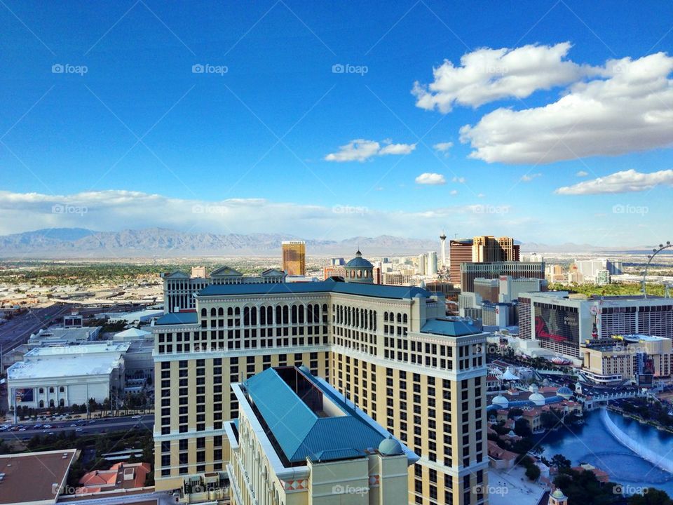 Bellagio Hotel With Mountains in Background