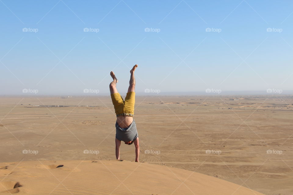 on top of dune 7. trip to Walvis Bay Namibia