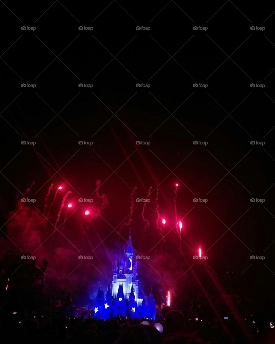 Fireworks at the Magic Kingdom in Orlando Florida