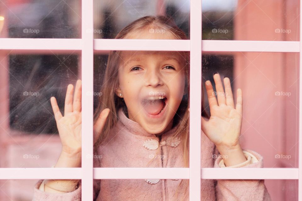 Happy little girl laughing 