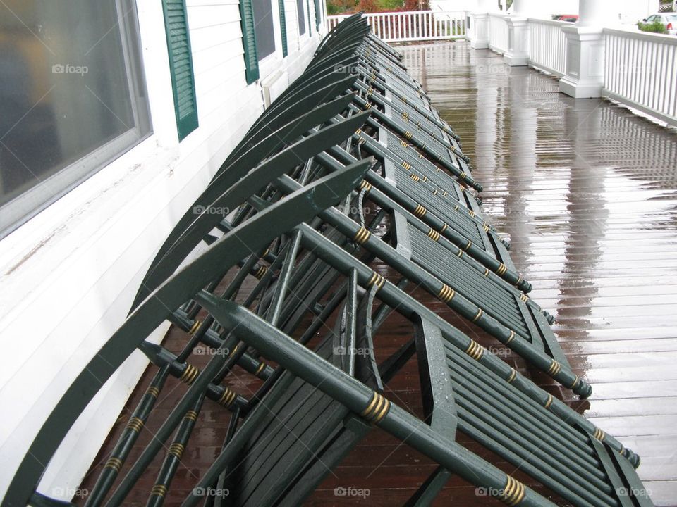 Porch rain in Maine