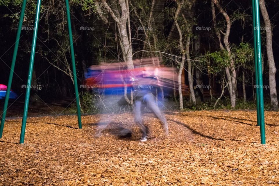 Swinging at night 