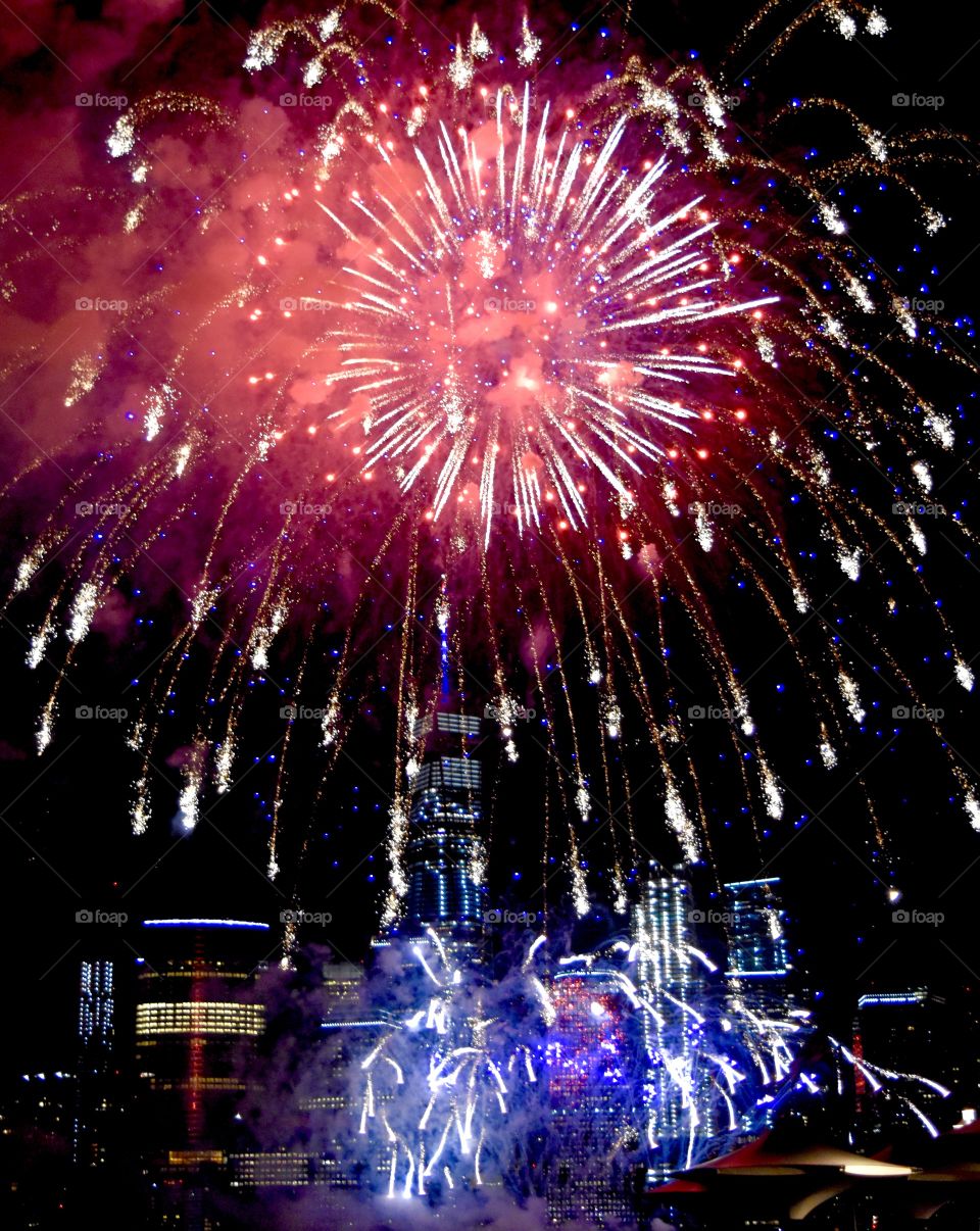 Fireworks Over the Freedom Tower NYC