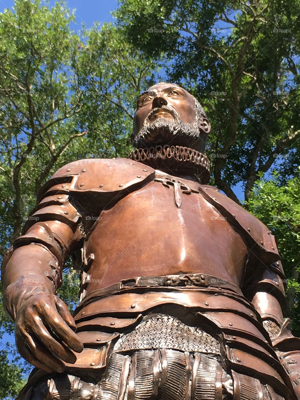 Pedro Menedez de Aviles statue at the Fountain of Youth in St Augustine Florida 