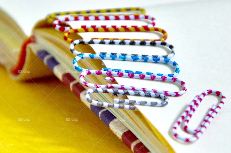 Art paper and paper clips 