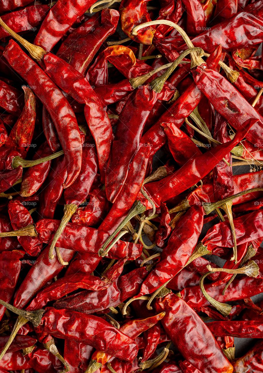 red dried chili background