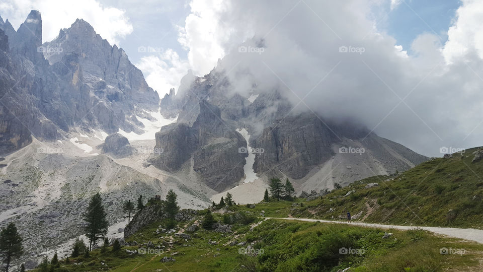 View of mountains during winter