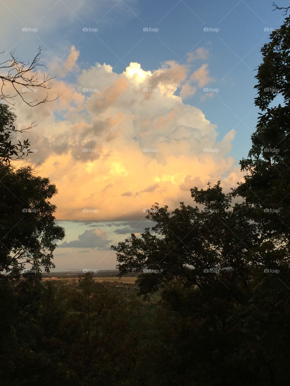 Arkansas Valley Sunset. Clouds over the valley below