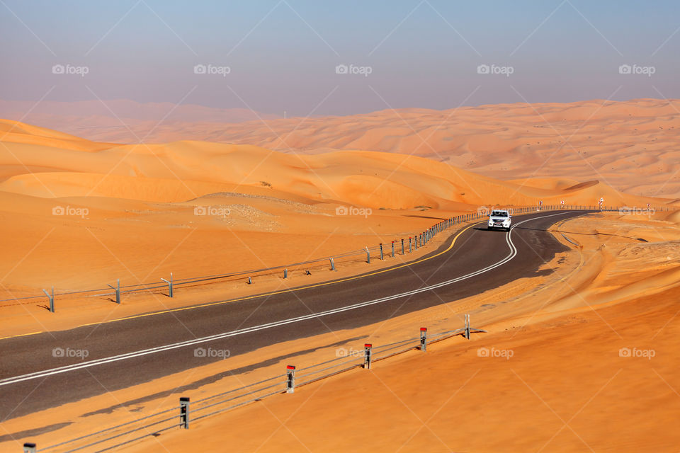 Deserted road in the United Arab Emirates