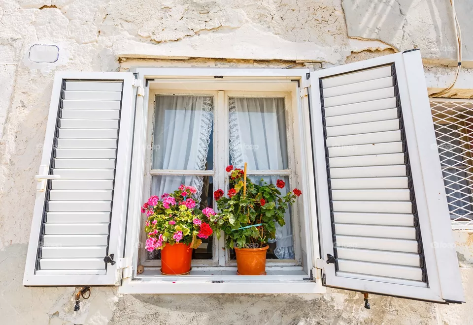 Window, House, Shutter, Family, Door