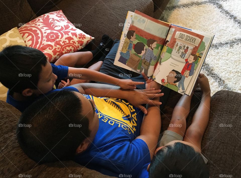 Reading to his Boys