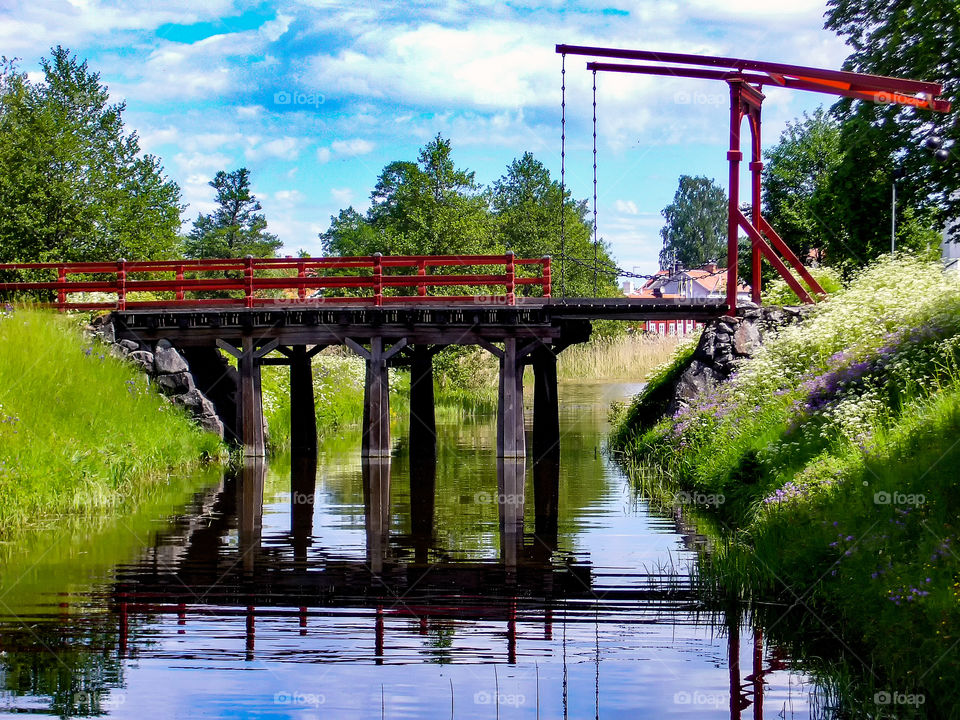 stockholm sweden drawbridge over the canal