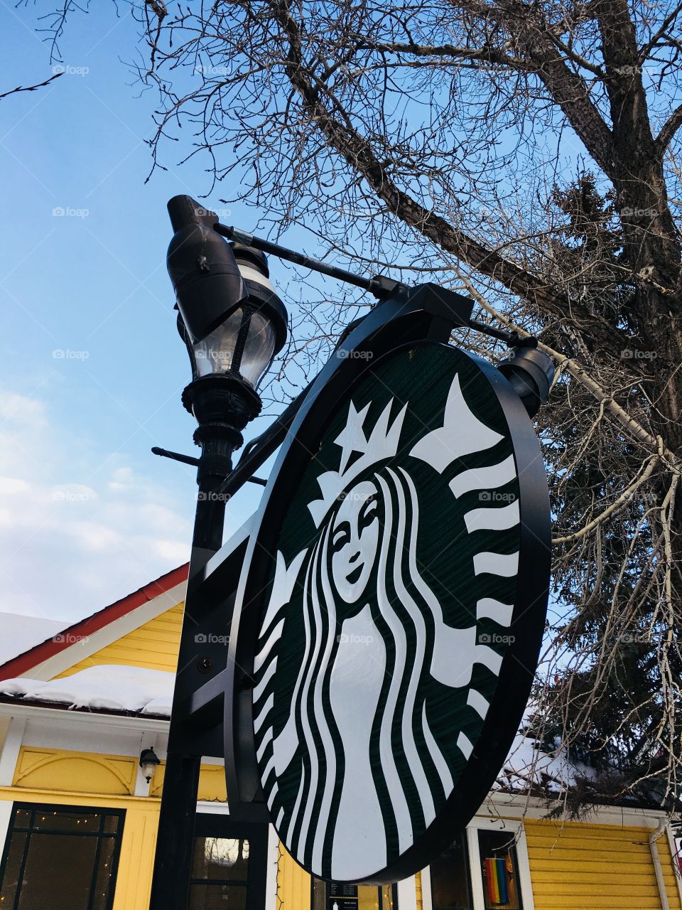 Breckinridge Colorado Snow Covered Starbucks 